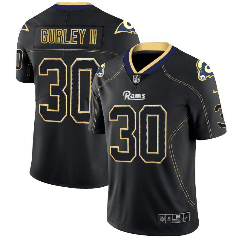 Men Los Angeles Rams #30 Gurley ii Nike Lights Out Black Color Rush Limited NFL Jerseys->new england patriots->NFL Jersey